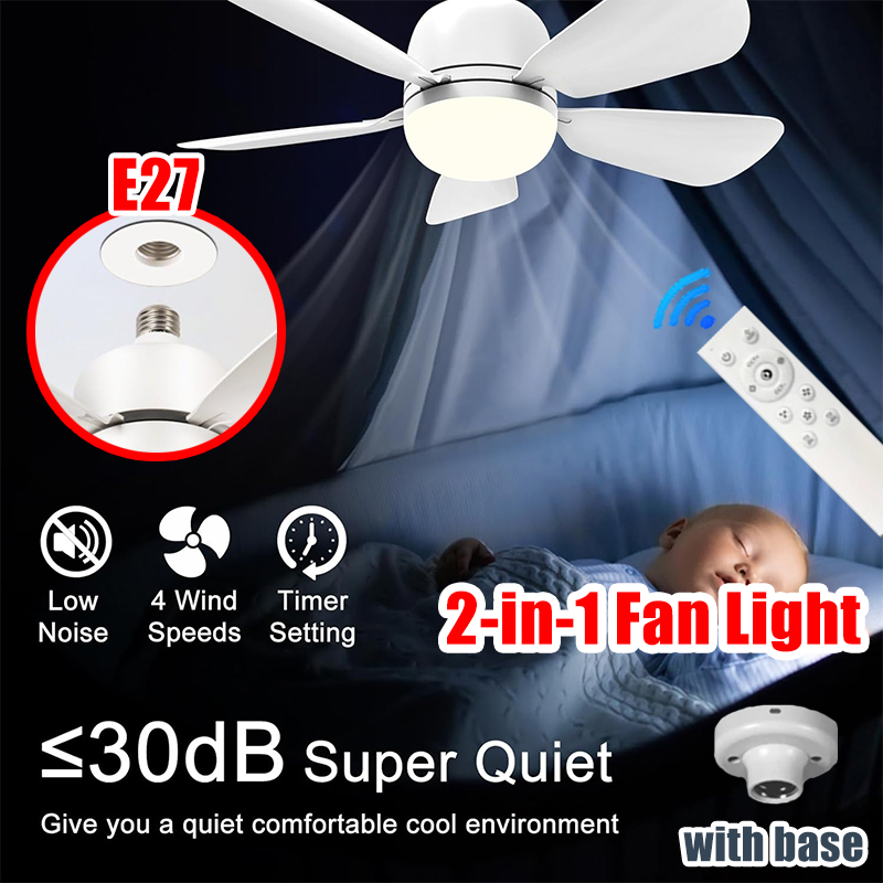 Smart Bathroom Fan - Kipas Langit-langit 2-In-1 16 Inci dengan