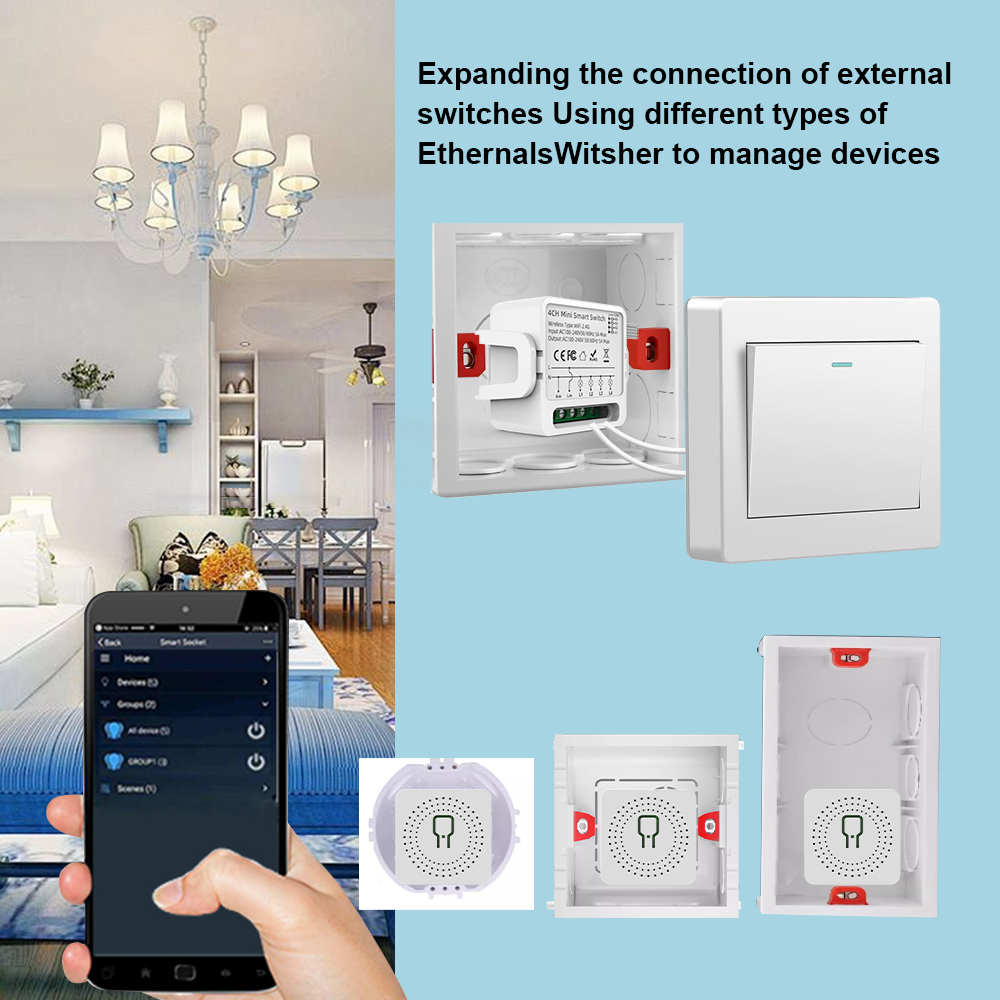 Tuya WiFi Smart Switch 1/2/3/4 - Smart Home Remote ulasan dan harga