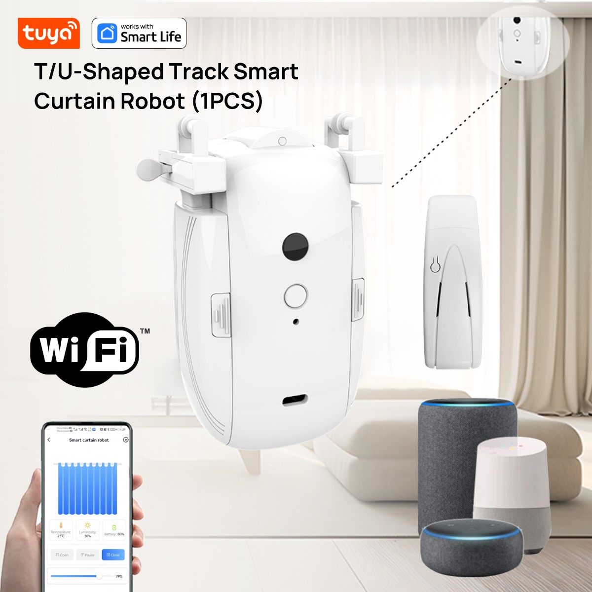 Robot tirai WiFi cerdas Tuya ( - Smart Home Control Panel ulasan dan harga