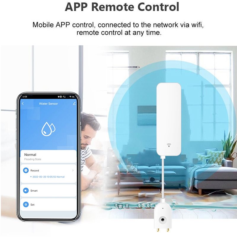 DTEN-Tuya, Sensor Kebocoran Ai - Wifi Water Sensor ulasan dan harga