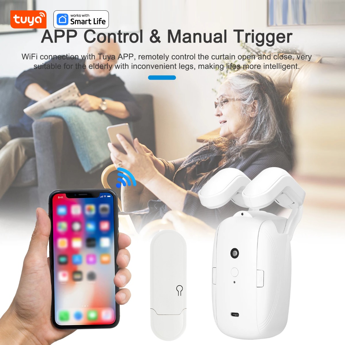 1/2 Buah Robot Tirai WiFi Pint - Smart Home Control Panel ulasan dan harga