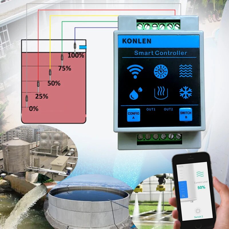 KONLEN Tuya Sensor ketinggian  - Wifi Water Sensor ulasan dan harga