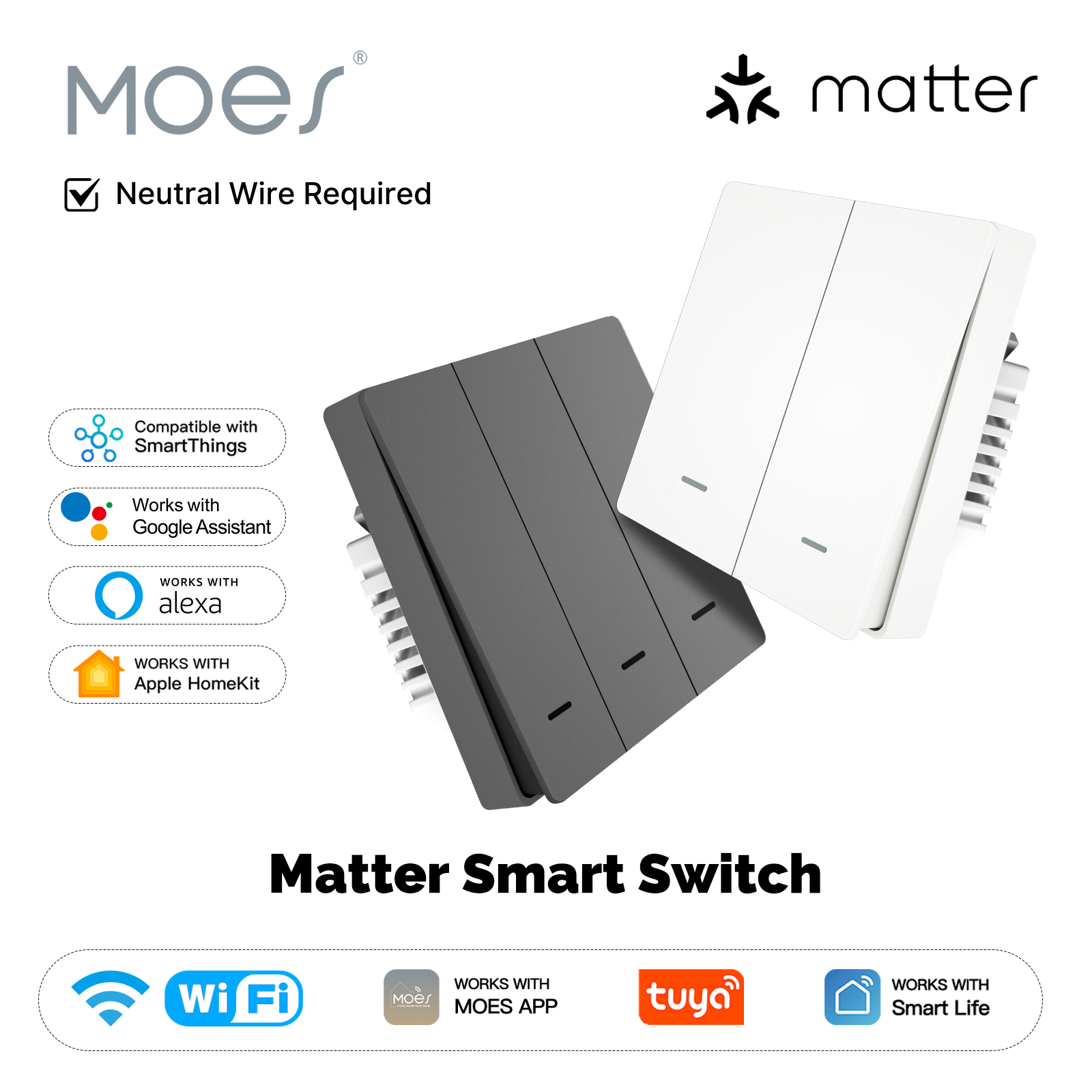 MOES Matter Tuya WiFi Sakelar  - Smart Home Kit ulasan dan harga