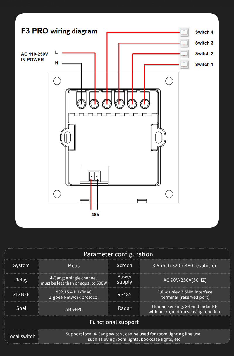 F3 Pro Panel Sentuh IPS 3.5 In - Smart Home Remote ulasan dan harga